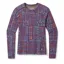 Smartwool Women's Classic Thermal Merino Base Layer Crew in Purple Iris Digi Plaid